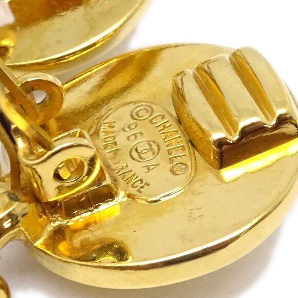 Chanel Dangle Turnlock Earrings Clip-On Gold 96A KK30354 - Picture 4 of 4